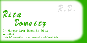 rita domsitz business card